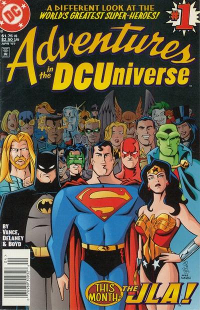 Cover for Adventures in the DC Universe (DC, 1997 series) #1 [Newsstand]