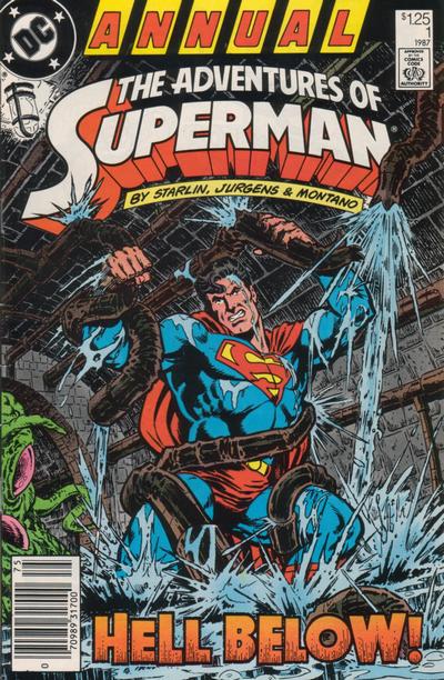 Cover for Adventures of Superman Annual (DC, 1987 series) #1 [Newsstand]