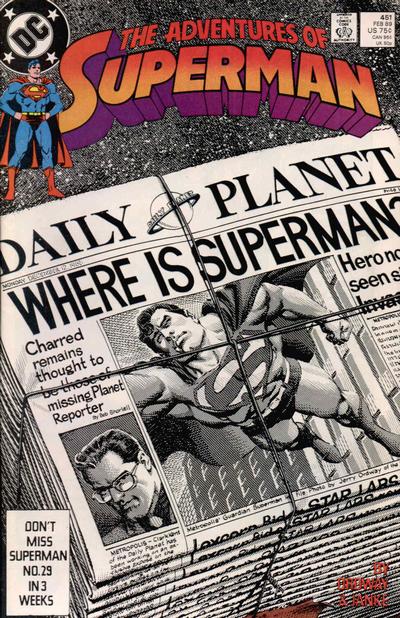Cover for Adventures of Superman (DC, 1987 series) #451 [Direct]