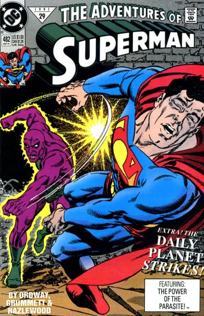 Cover for Adventures of Superman (DC, 1987 series) #482 [Direct]