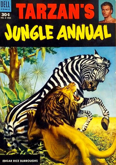 Cover for Edgar Rice Burroughs' Tarzan's Jungle Annual (Dell, 1952 series) #2 [30¢]