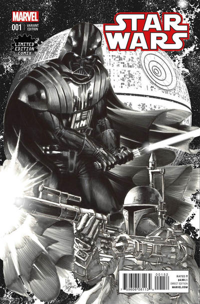 Cover for Star Wars (Marvel, 2015 series) #1 [Limited Edition UK Exclusive Mike Deodato Black and White Variant]