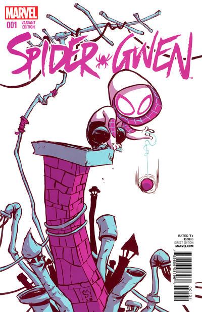 Cover for Spider-Gwen (Marvel, 2015 series) #1 [Variant Edition - Marvel Babies - Skottie Young Cover]