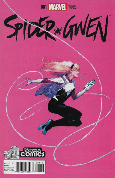 Cover for Spider-Gwen (Marvel, 2015 series) #1 [Variant Edition - Yesteryear Comics Exclusive - Jerome Opeña Cover]
