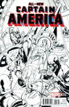 Cover for All-New Captain America (Marvel, 2015 series) #1 [La Mole Mexico Comic Con Exclusive Black and White Variant by J. Scott Campbell]
