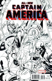 Cover Thumbnail for All-New Captain America (Marvel, 2015 series) #1 [La Mole Mexico Comic Con Exclusive Black and White Variant by J. Scott Campbell]