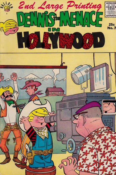 Cover for Dennis the Menace Giant (Hallden; Fawcett, 1958 series) #7 - Dennis the Menace in Hollywood [Second Printing]