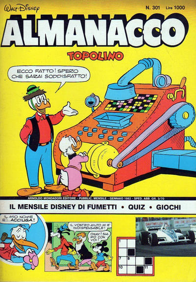 Cover for Almanacco Topolino (Mondadori, 1957 series) #301