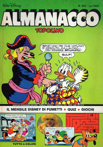 Cover for Almanacco Topolino (Mondadori, 1957 series) #302