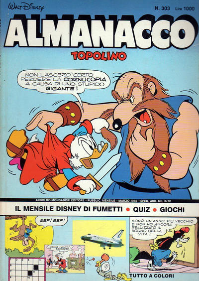 Cover for Almanacco Topolino (Mondadori, 1957 series) #303