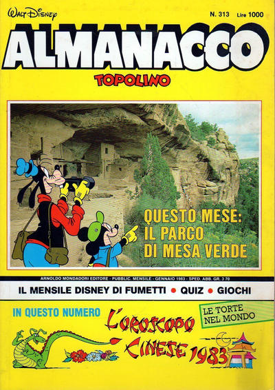 Cover for Almanacco Topolino (Mondadori, 1957 series) #313