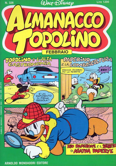 Cover for Almanacco Topolino (Mondadori, 1957 series) #326