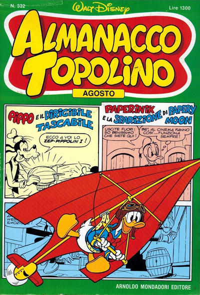 Cover for Almanacco Topolino (Mondadori, 1957 series) #332