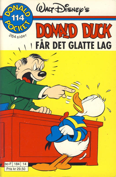 Cover for Donald Pocket (Hjemmet / Egmont, 1968 series) #114 - Donald Duck får det glatte lag [1. opplag]
