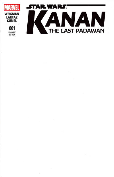 Cover for Kanan the Last Padawan (Marvel, 2015 series) #1 [Blank Cover Variant]