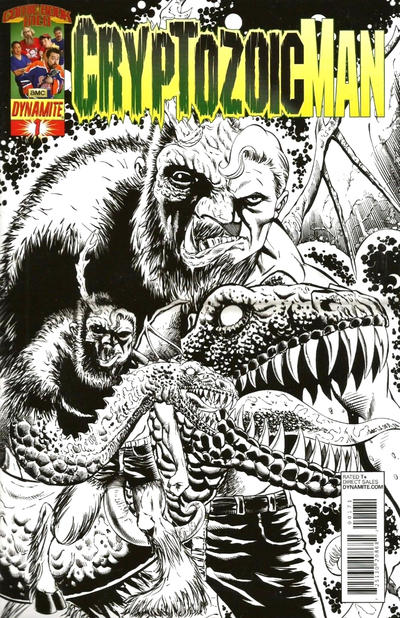Cover for Cryptozoic Man (Dynamite Entertainment, 2013 series) #1 [Black and White Variant - Walter Flanagan]