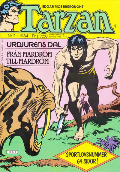 Cover for Tarzan (Atlantic Förlags AB, 1977 series) #2/1984