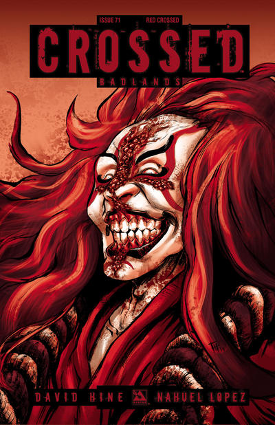 Cover for Crossed Badlands (Avatar Press, 2012 series) #71 [Incentive Red Crossed Cover - Fernando Heinz]