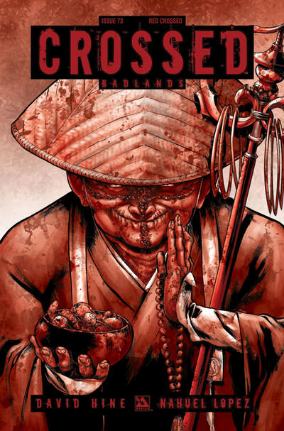 Cover for Crossed Badlands (Avatar Press, 2012 series) #73 [Red Crossed Variant by Fernando Heinz]