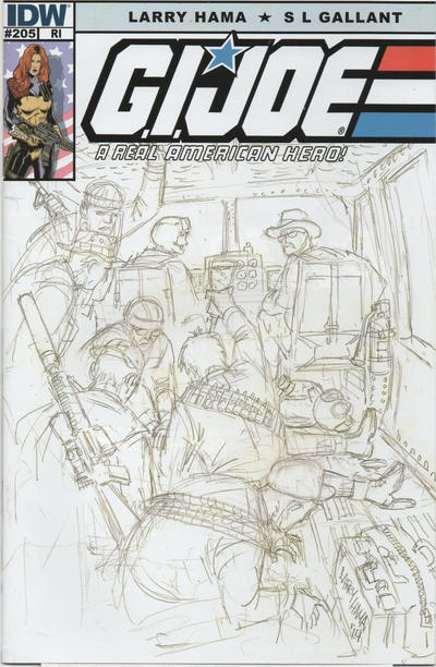 Cover for G.I. Joe: A Real American Hero (IDW, 2010 series) #204 [Cover RI - Incentive Larry Hama Sketch Variant]