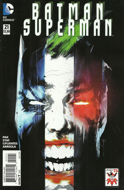 Cover for Batman / Superman (DC, 2013 series) #21 [Joker 75th Anniversary Cover]