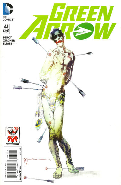 Cover for Green Arrow (DC, 2011 series) #41 [Bill Sienkiewicz The Joker 75th Anniversary Cover]