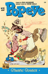 Cover Thumbnail for Classic Popeye (IDW, 2012 series) #34 [Oscar Grillo variant cover]