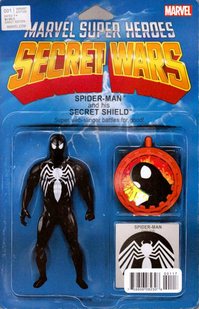 Cover for Secret Wars (Marvel, 2015 series) #1 [John Tyler Christopher Action Figure (Spider-Man)]