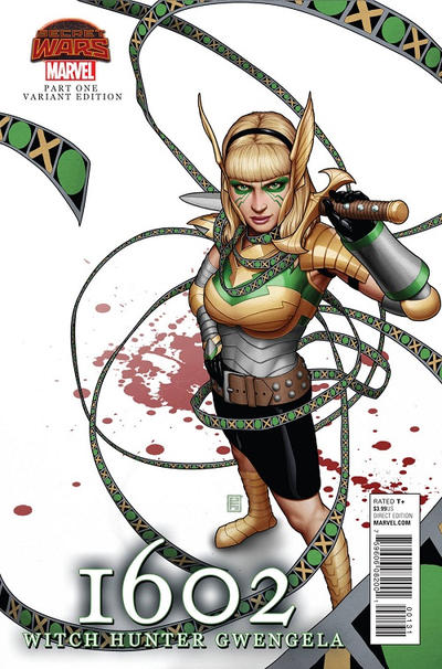 Cover for 1602: Witch Hunter Angela (Marvel, 2015 series) #1 [John Tyler Christopher Gwengela Variant]