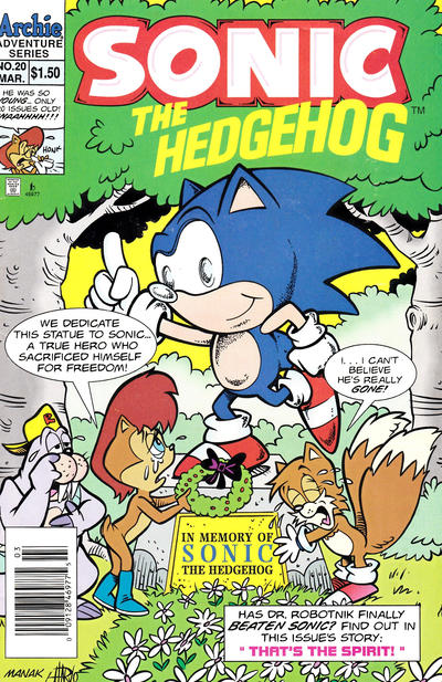 Cover for Sonic the Hedgehog (Archie, 1993 series) #20 [Newsstand]