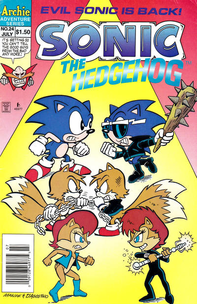 Cover for Sonic the Hedgehog (Archie, 1993 series) #24 [Newsstand]