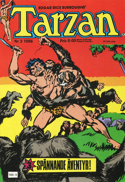 Cover for Tarzan (Atlantic Förlags AB, 1977 series) #3/1986