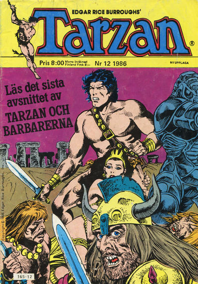 Cover for Tarzan (Atlantic Förlags AB, 1977 series) #12/1986