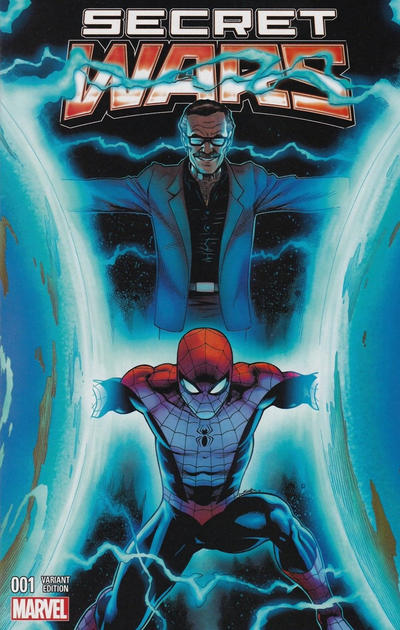 Cover for Secret Wars (Marvel, 2015 series) #1 [Four Color Grails Stan Lee Collectibles Exclusive Ed McGuinness Color Variant]