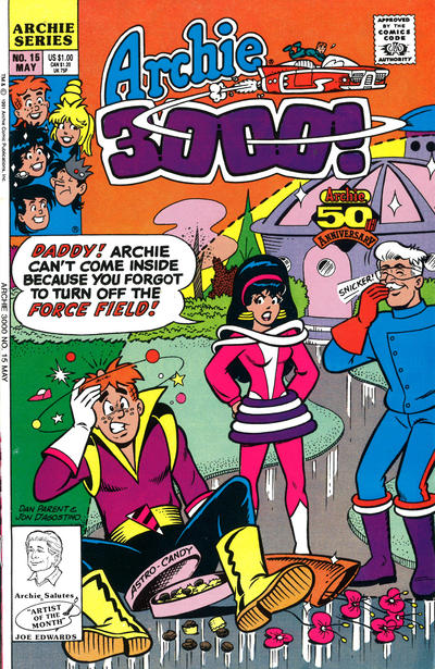 Cover for Archie 3000 (Archie, 1989 series) #15 [Direct]