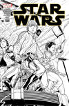 Cover for Star Wars (Marvel, 2015 series) #1 [Joe Quesada Black and White Wraparound Variant]