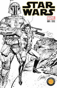 Cover Thumbnail for Star Wars (Marvel, 2015 series) #1 [The Cargo Hold Exclusive J. Scott Campbell Black and White Variant]