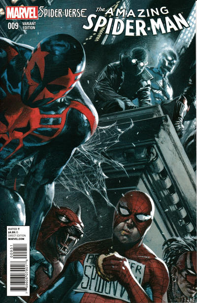 Cover for The Amazing Spider-Man (Marvel, 2014 series) #9 [Variant Edition - Gabriele Dell'Otto Connecting Cover]