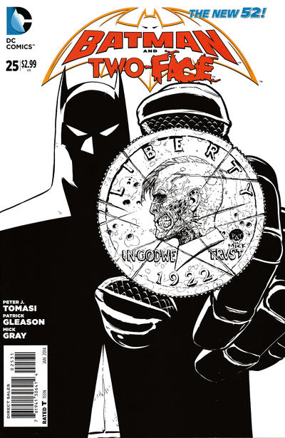 Cover for Batman and Robin (DC, 2011 series) #25 [Patrick Gleason / Mick Gray Black & White Cover]