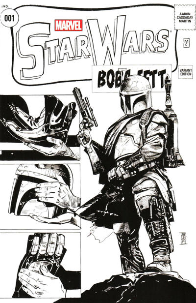 Cover for Star Wars (Marvel, 2015 series) #1 [Pop Comics Exclusive Alex Maleev Black and White Variant]