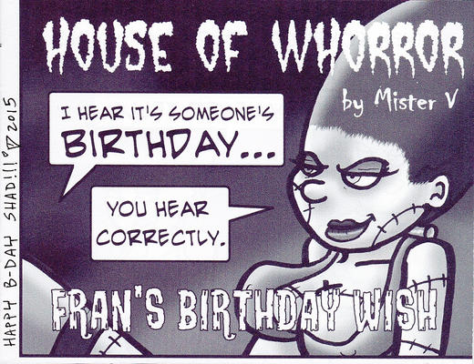 Cover for House of Whorror: Fran's Birthday Wish (Arborcides Press, 2015 series) 
