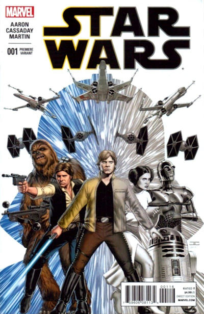 Cover for Star Wars (Marvel, 2015 series) #1 [Comic Shop Personalized Premier John Cassaday Half Black and White Variant]