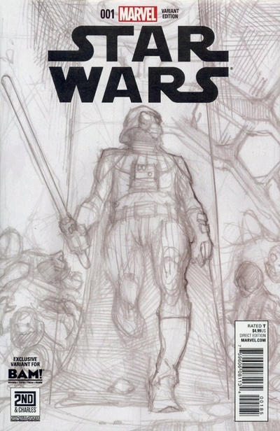 Cover for Star Wars (Marvel, 2015 series) #1 [BAM! Books A Million Exclusive Simone Bianchi Sketch Variant]