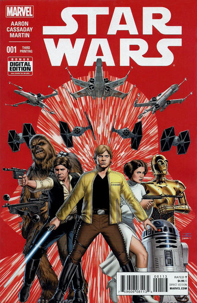 Cover for Star Wars (Marvel, 2015 series) #1 [Third Print Variant - John Cassaday]