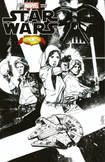 Cover for Star Wars (Marvel, 2015 series) #1 [DCBS Exclusive Black and White Alex Maleev Variant]