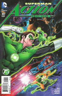 Cover Thumbnail for Action Comics (DC, 2011 series) #44 [Green Lantern 75th Anniversary Cover]