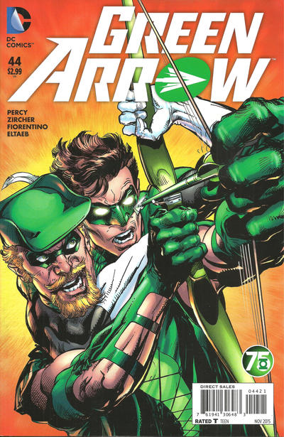 Cover for Green Arrow (DC, 2011 series) #44 [Neal Adams Green Lantern 75th Anniversary Cover]