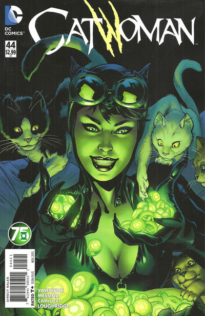 Cover for Catwoman (DC, 2011 series) #44 [Green Lantern 75th Anniversary Cover]