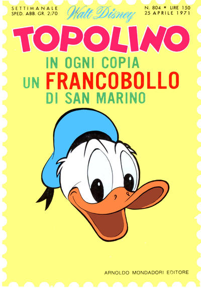 Cover for Topolino (Mondadori, 1949 series) #804