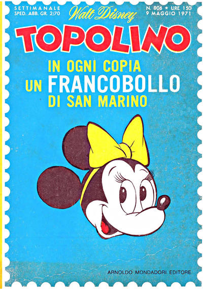Cover for Topolino (Mondadori, 1949 series) #806